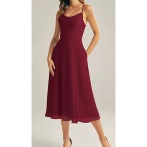 AW BRIDAL 6 S Jester Red Maribel cocktail bridesmaid formal party midi dress B52